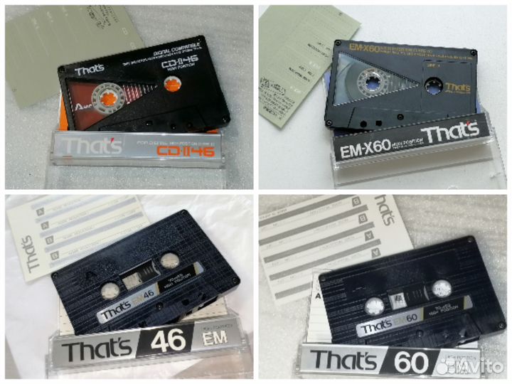 Топовые аудиокассеты TDK, Sony, Thats, Denon