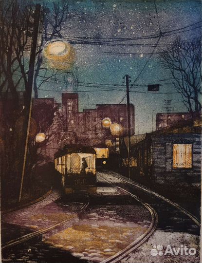 Картина, цветной офорт