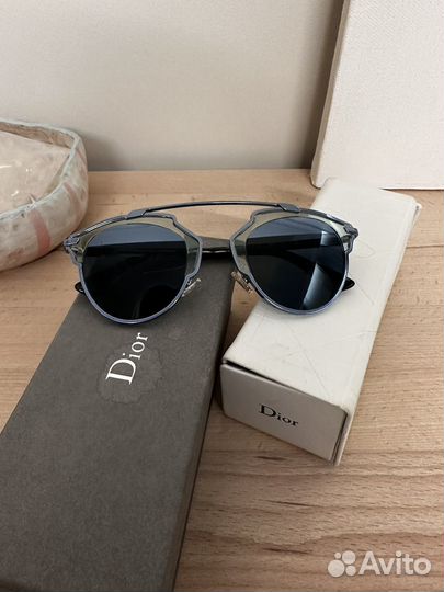 Очки Dior so real голубые с коробкой чехлом