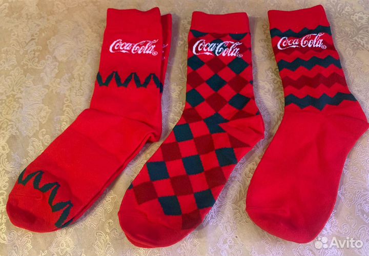 Новогодний набор 3 пар носков Кока-кола