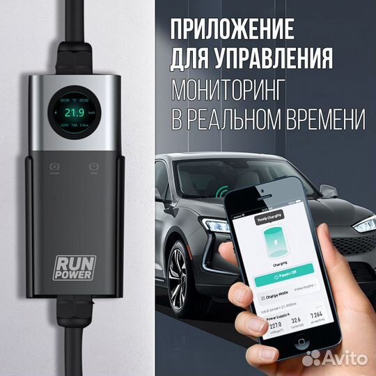 Зарядка для электромобиля 2в1 Run Power PH20 Type2