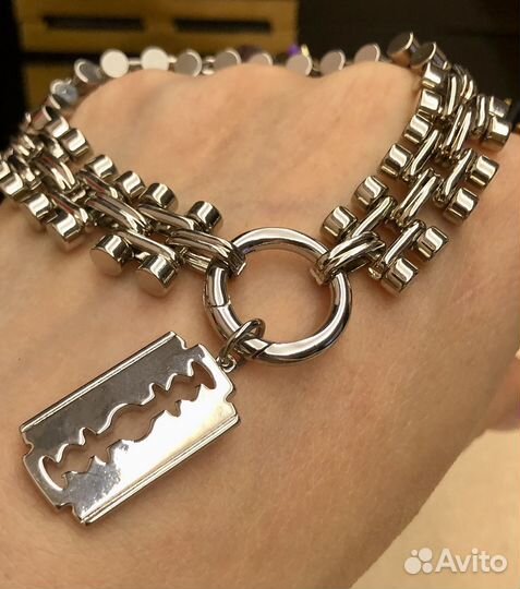 Браслет Рушев(Rushev) Бритва серебрение