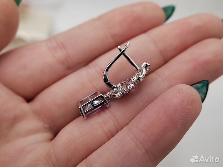 Шикарный набор, аметист, 17р, родий