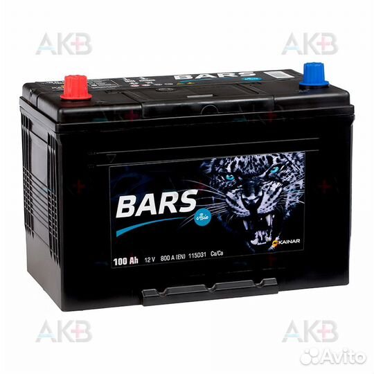 Аккумулятор автомобильный bars Asia 6ст-100 апз п