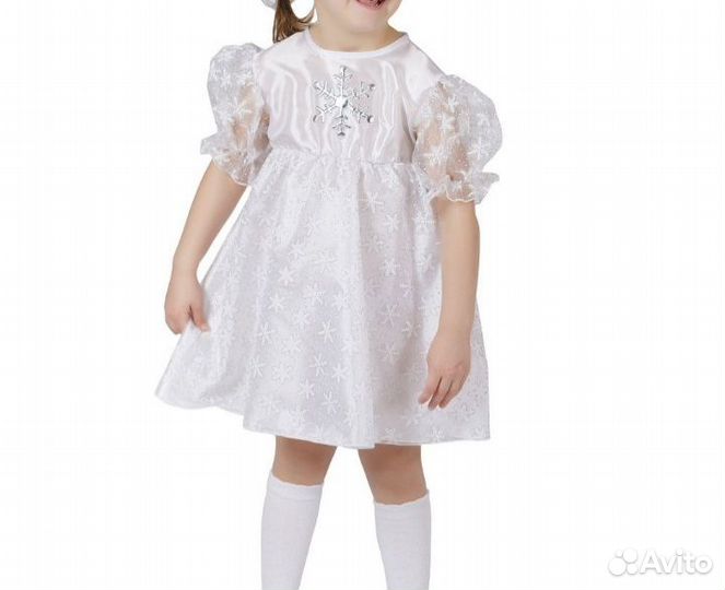 Костюм снежинки с ободком подойдет на рост 104-110