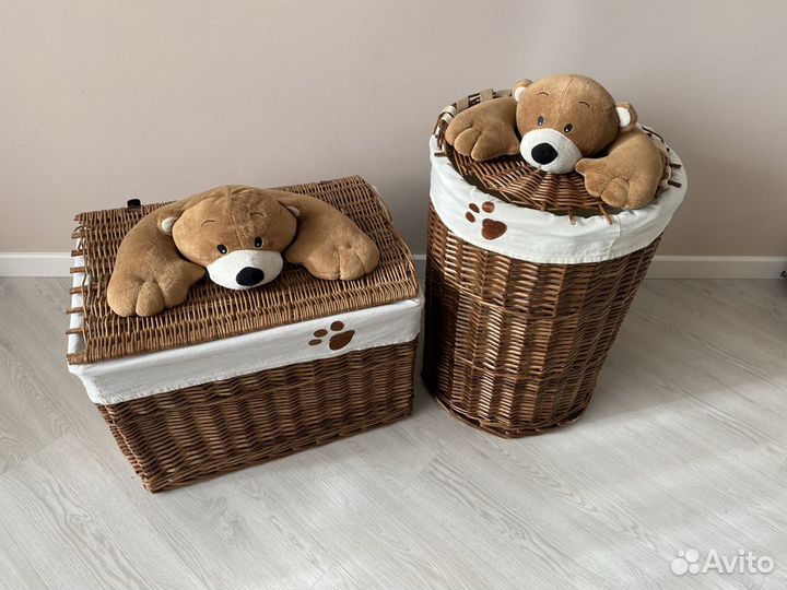 Плетеные корзины для хранения игрушек