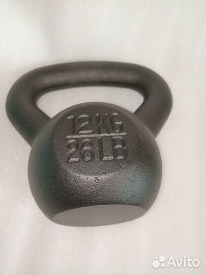 Гиря 12кг удобная широкая ручка чугун