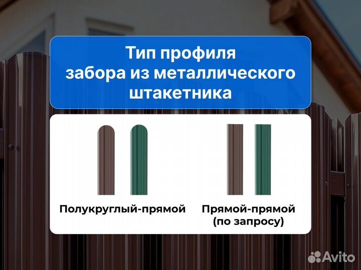 Металлический забор, штакетник