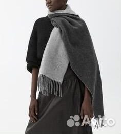 Серый шарф двухсторонний h&m