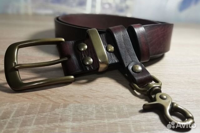 Мужской кожаный ремень ручной работы