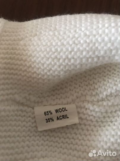 Берет женский новый белый полушерстяной