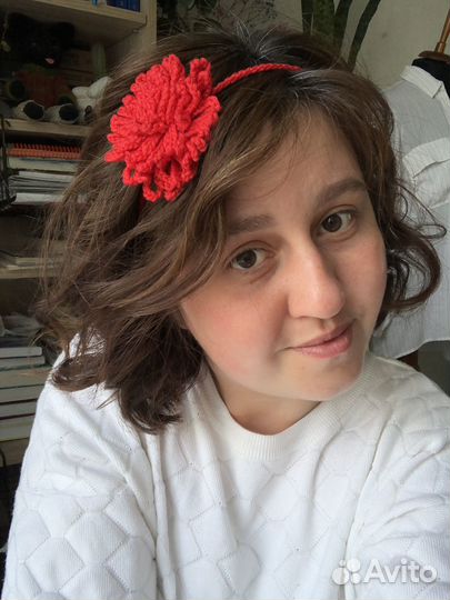 Цветок-кроше на голову/шею/запястье/пояс/сумку