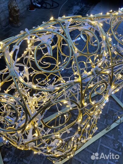 Олень новогодний светящийся (Ажурный)