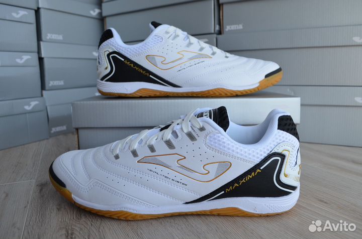 Футзалки Joma Maxima 40-44, черные, белые