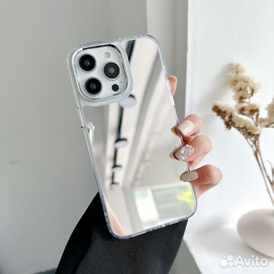 Чехол на iPhone 14 pro противоударный, зеркальный
