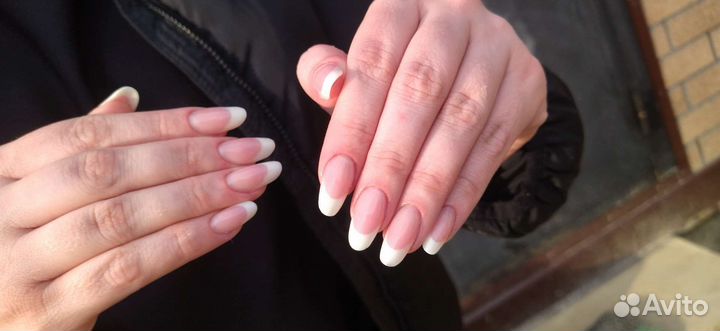 Выкладной френч,наращивание, педикюр, гельлак