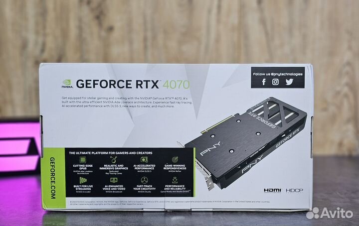 Видеокарта RTX 4070 12GB PNY dual