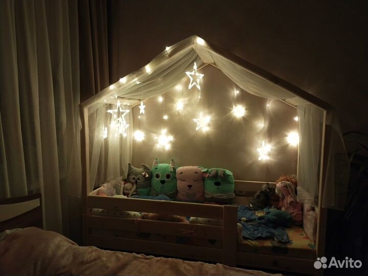 Детская кровать домик из цельной березы