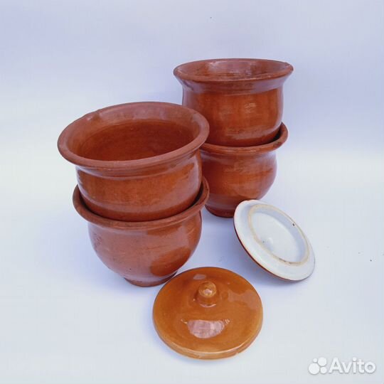 Керамические глиняные горшки для запекания декор