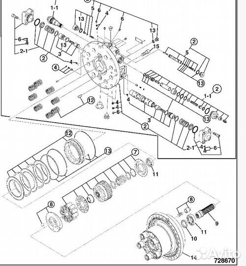 Вал редуктора хода экскаватора JCB JS220