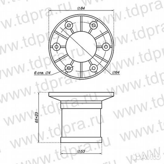 Опора регулируемая Н-65 золото