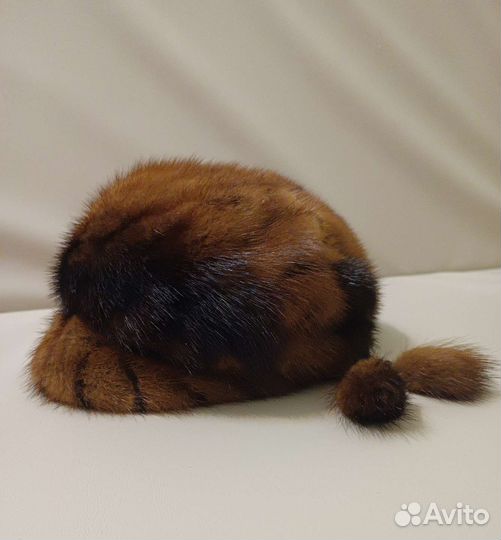 Норковый берет мягкий, шапка норковая