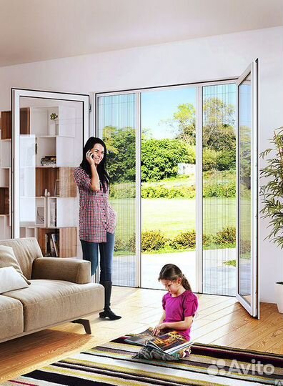 Москитные сетки плиссе на окна и двери