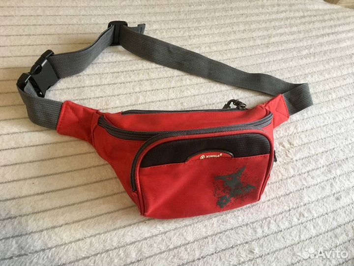 Сумка поясная унисекс красная