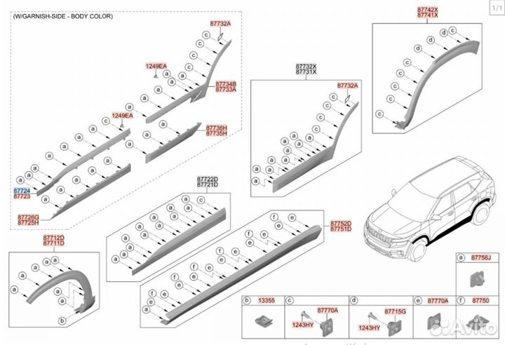 Накладка Двери передняя правая Kia Seltos SP2 G4FJ