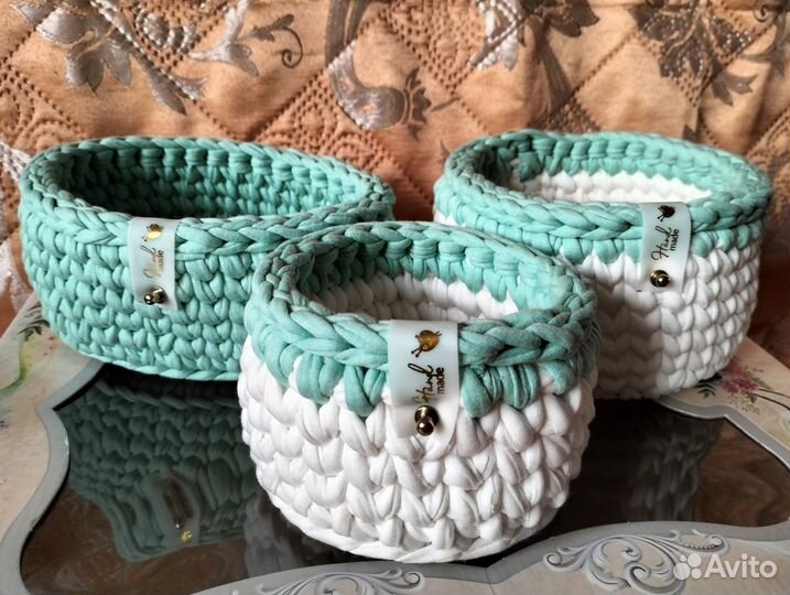 Корзины интерьерные из мягкой нити