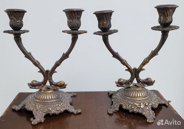 Подсвечники комнатные бронза 19 век Европа