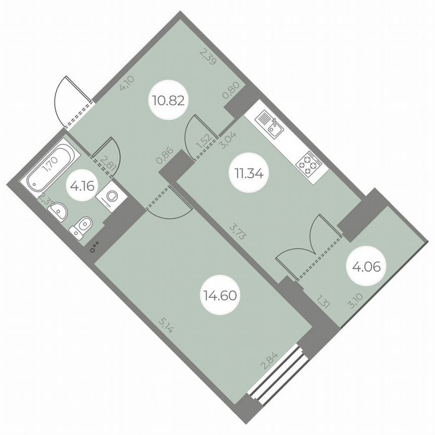 1-к. квартира, 42 м², 18/20 эт.