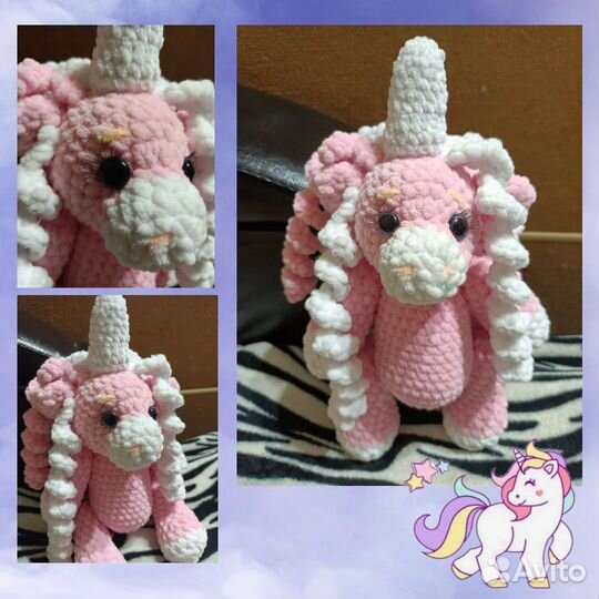 Единорог из плюшевой пряжи