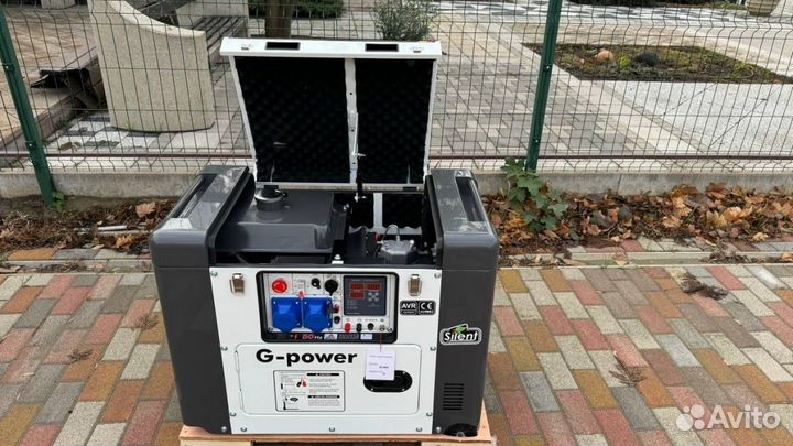 Генератор дизельный 10 kW g-power однофазный