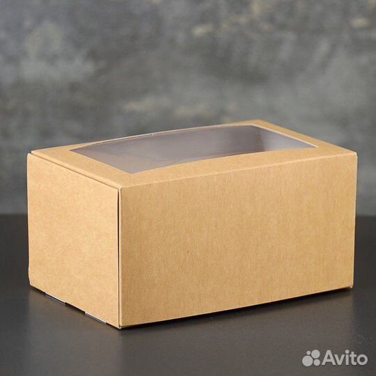 Крафт коробки с окошком