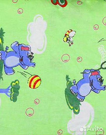 Кпб Слоненок на зеленом