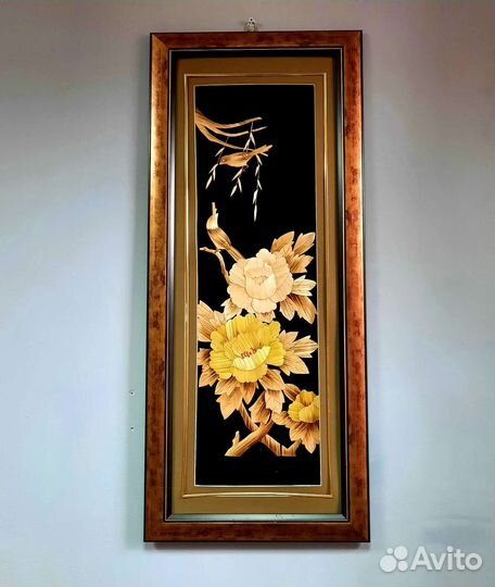 Винтажное большое Китайское панно