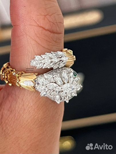 Кольцо bvlgari serpenti золото 750, бриллианты
