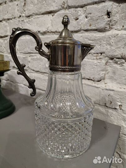 Редкий графин кувшин хрусталь серебрение