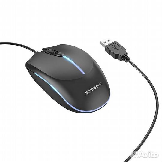 Мышь проводная borofone BG10 RGB Black