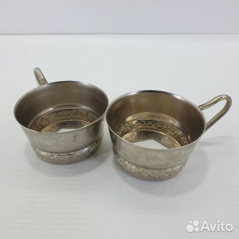 Два маленьких подстаканника, клейма мнц