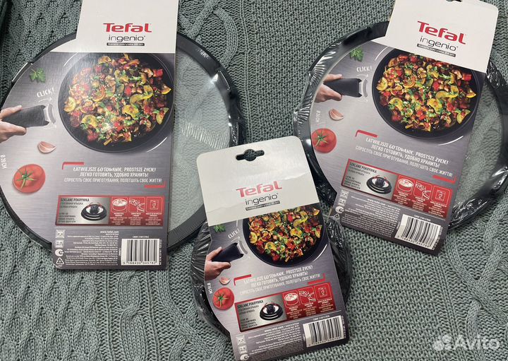 Крышки tefal ingenio 16 см, 24см, 28 сМ новые