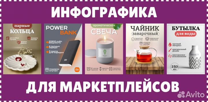 Инфографика для маркетплейсов. Дизайн карточек WB