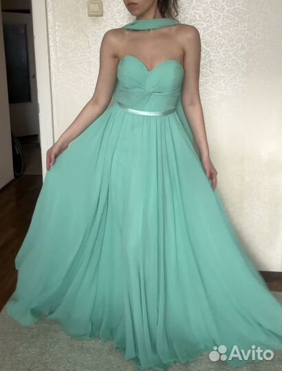 Вечернее платье в пол на выпускной 42-46