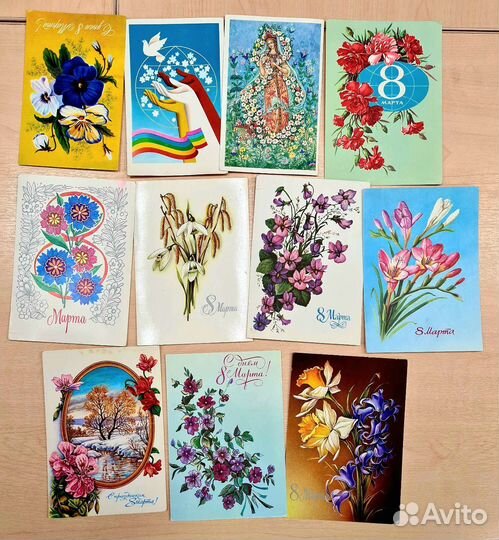 Открытки СССР с 8 марта чистые