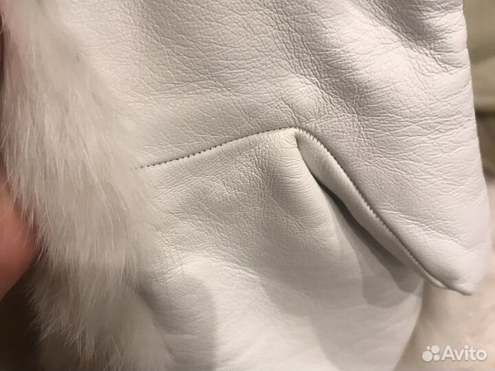 Варежки из натурального меха и натуральной кожи