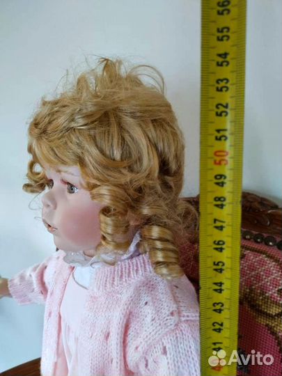 Коллекционная фарфоровая кукла 55 см.Клеймо