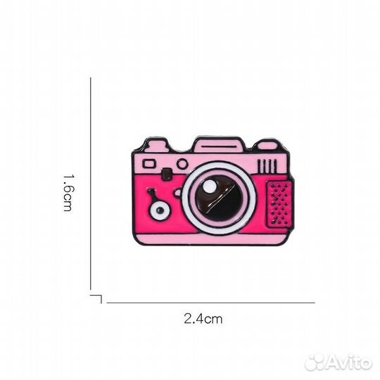 Значки фотоаппарат металлические 4шт