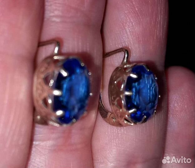 Серебряные серьги 875/925 СССР Винтаж Запонки Хрус