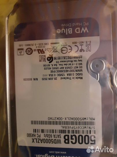 Жесткий диск western digital 500gb WD5000azlx